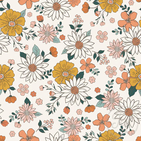 Family Fabrics | Groovy Retro Flowers | 100-2183 (by the full yard)