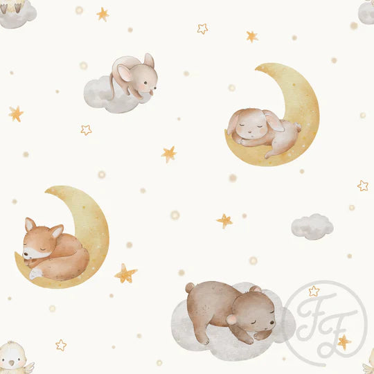 Family Fabrics | Sleeping Animals Offwhite | 111-204 (by the full yard)