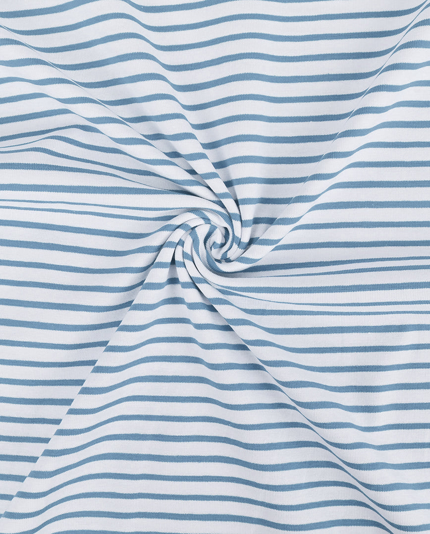 Jersey Stripe Yarn Dyed : 4088 : 401 : Jeans Blue