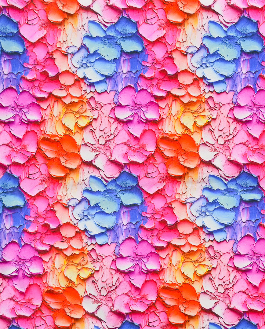 Jersey Digital 3 D Painted Flower : 5732 : 2217 : Fuchsia