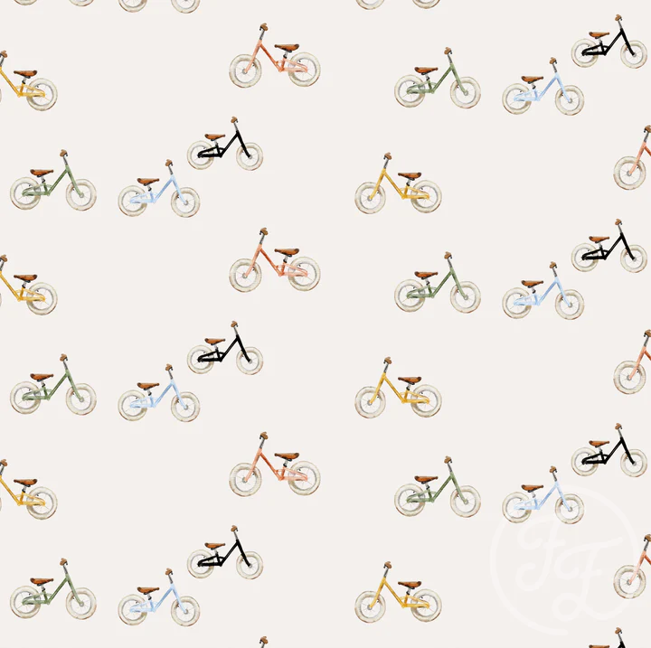 (IN STOCK) Family Fabrics | Bicycles 107-104 | Jersey 220gsm BY THE HALF YARD
