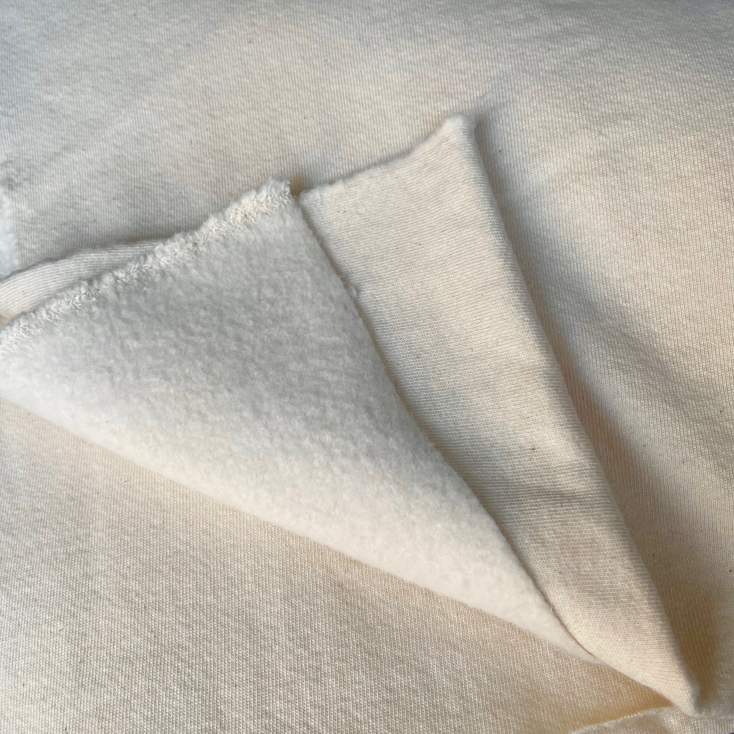 American Milled | Natural (cream with flecks) | BRUSHED High Loop French Terry (100% cotton) | Organic