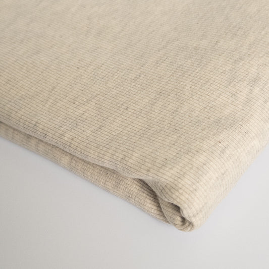American Milled | Heathered Oatmeal | 2x1 Rib (Lightweight) | (BY THE HALF YARD)