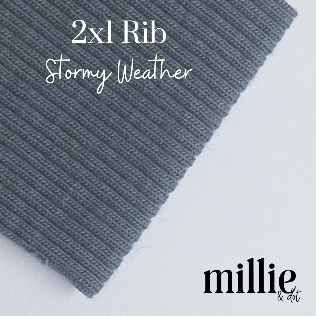 American Milled | Stormy Weather | 2x1 Rib | Organic (BY THE HALF YARD)