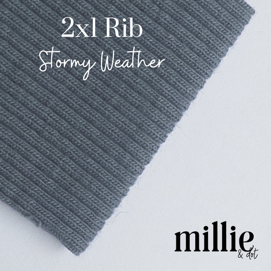 American Milled | Stormy Weather | 2x1 Rib | Organic (BY THE HALF YARD)