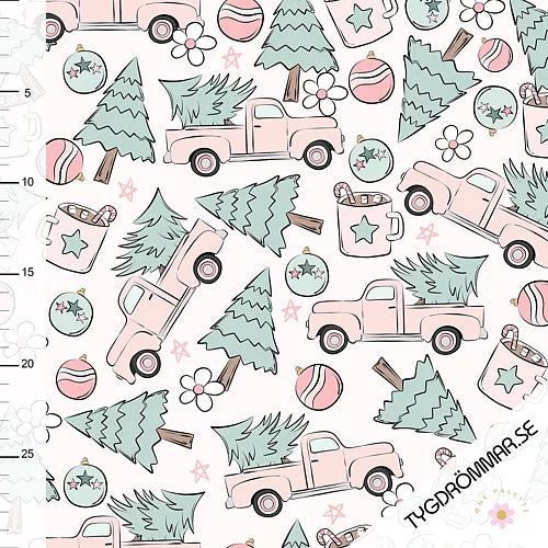 Tygdrommar Jersey - Pastel Christmas BY THE HALF YARD