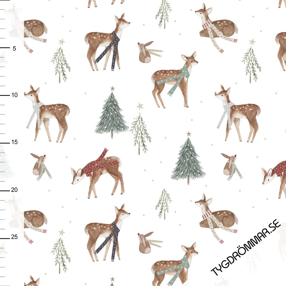(FINAL CUT 1.5 yard piece) Tygdrommar | Winter Deer (limited) | Jersey 220gsm | Organic