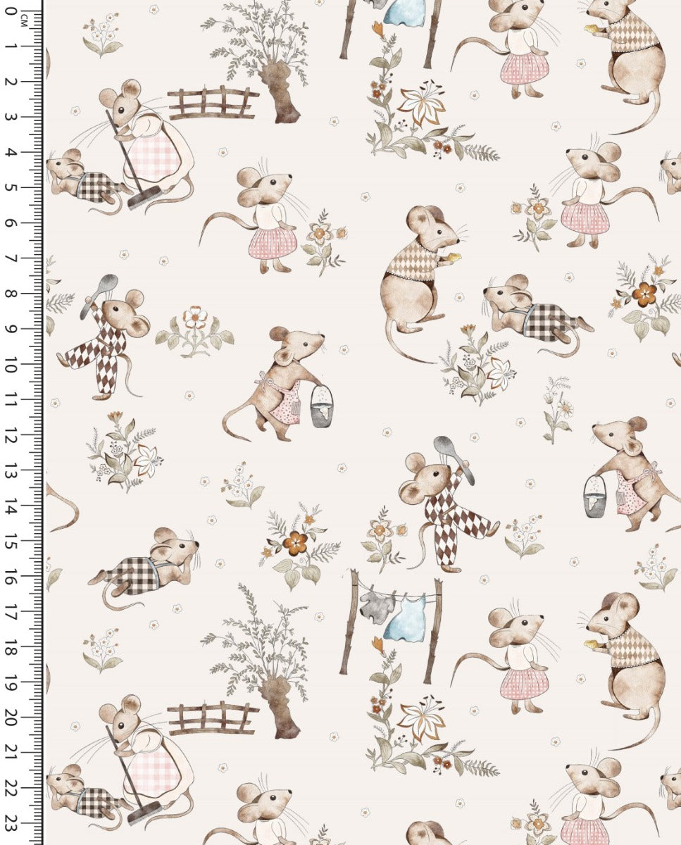 Jersey Digital Little Mouse Family : 5896 : 151 : Ecru