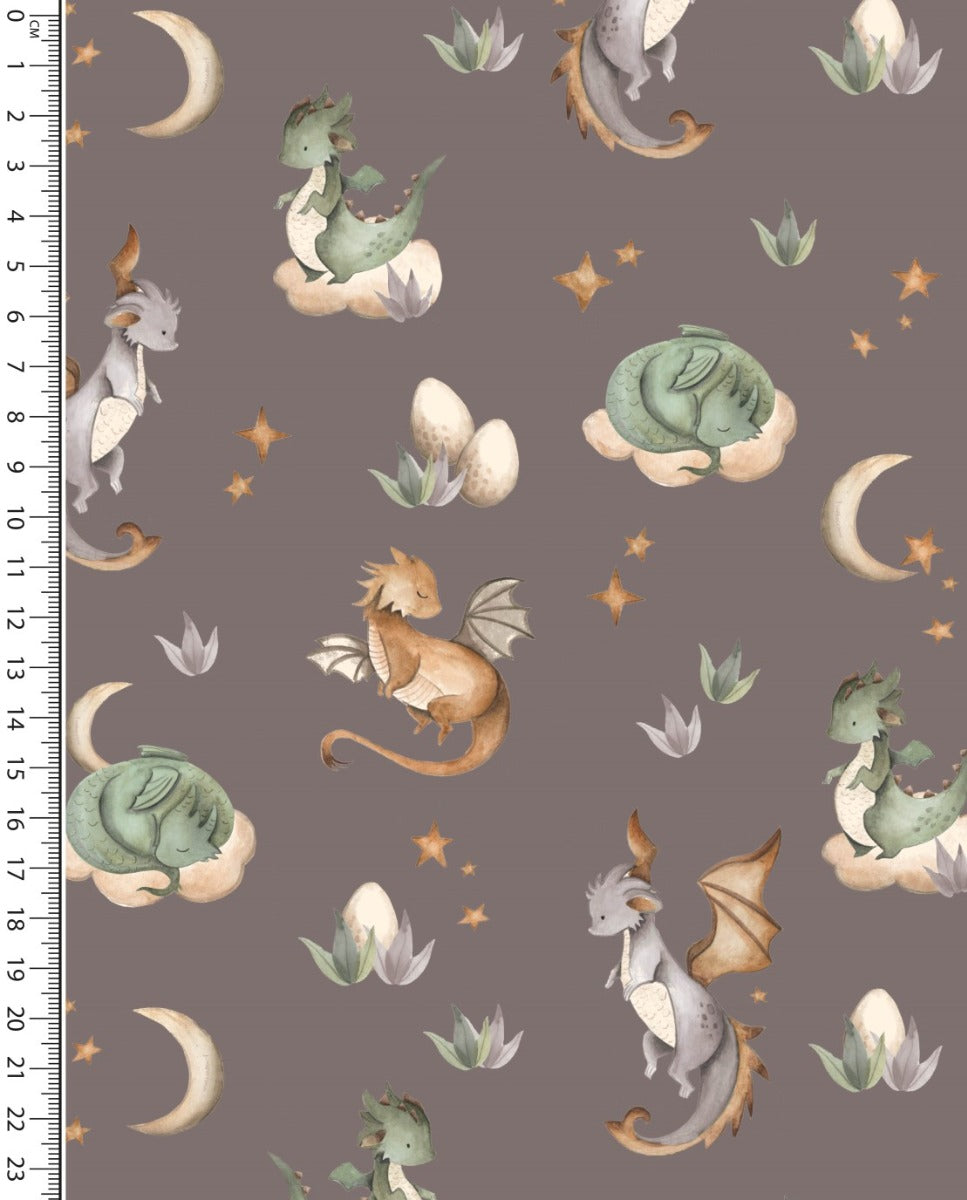 French Terry Digital Little Dragon : 5902 : 1353 : Taupe