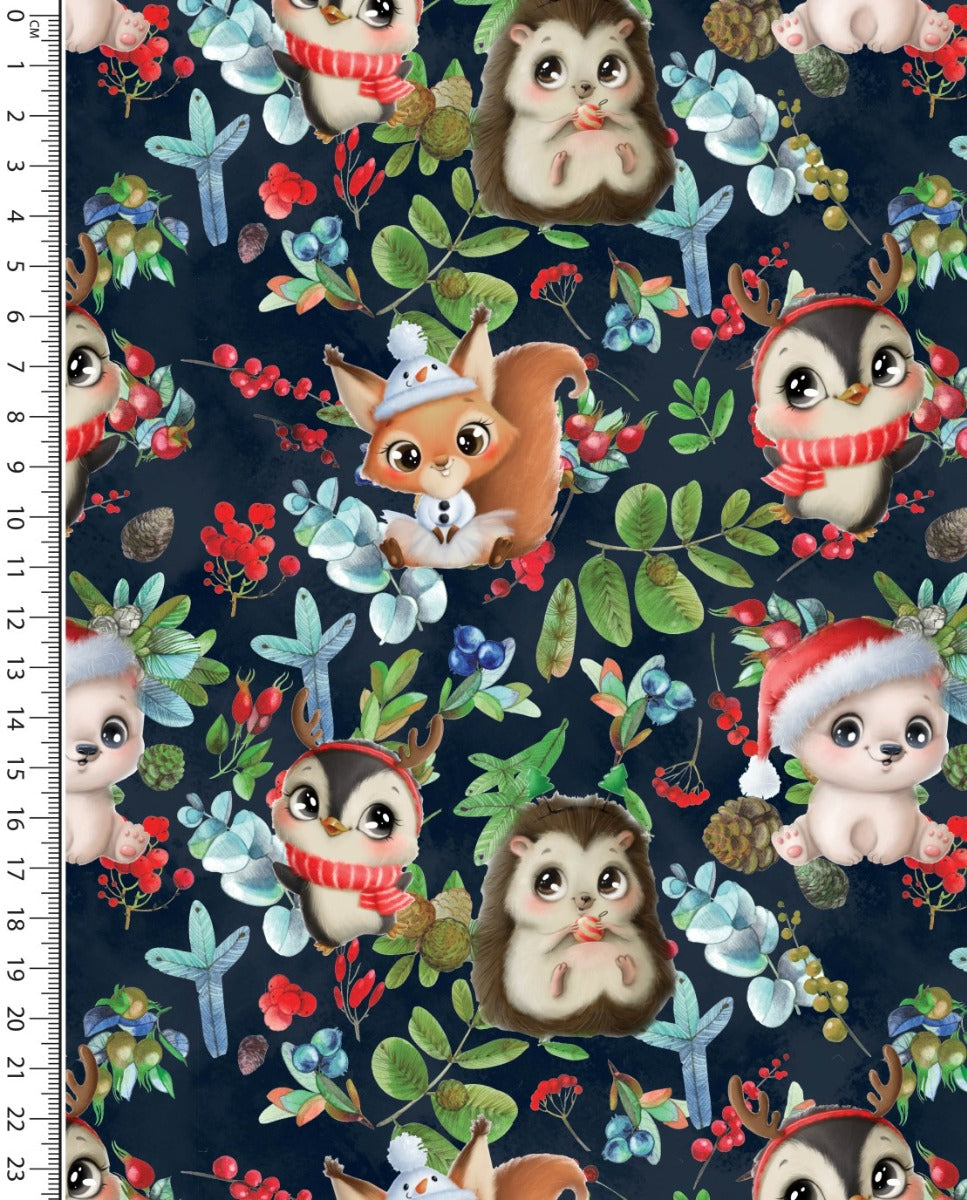 Sweat Brushed Digital Christmas Animals : 5907 : 8 : Navy