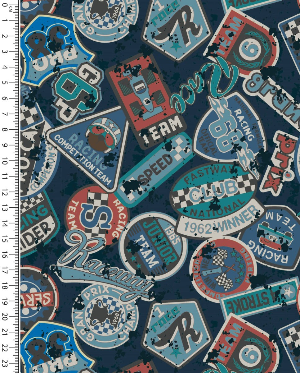 Sweat Brushed Digital Racing Badge : 5908 : 8 : Navy