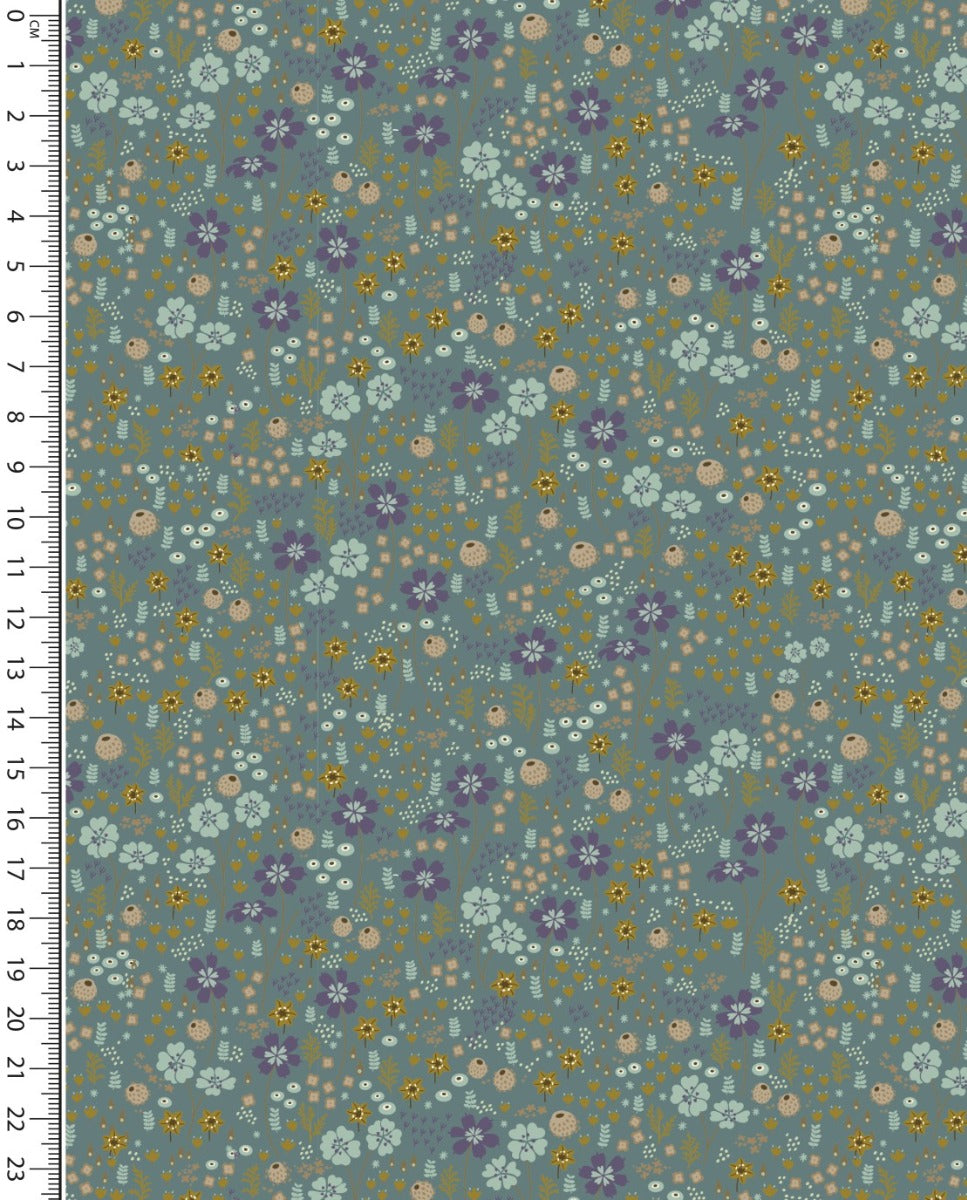 Jersey Digital Forest Flowers : 5913 : 1707 : Petrol