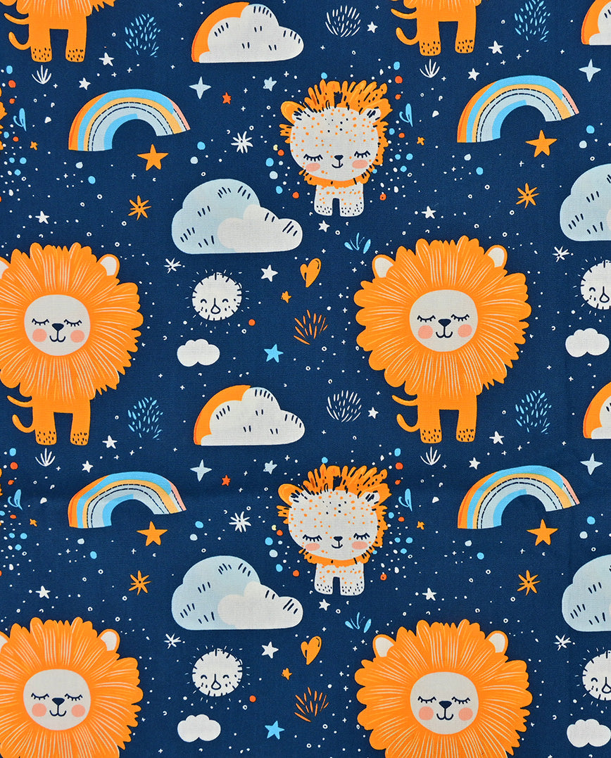 Poplin Digital Lion : 5823 : 8 : Navy