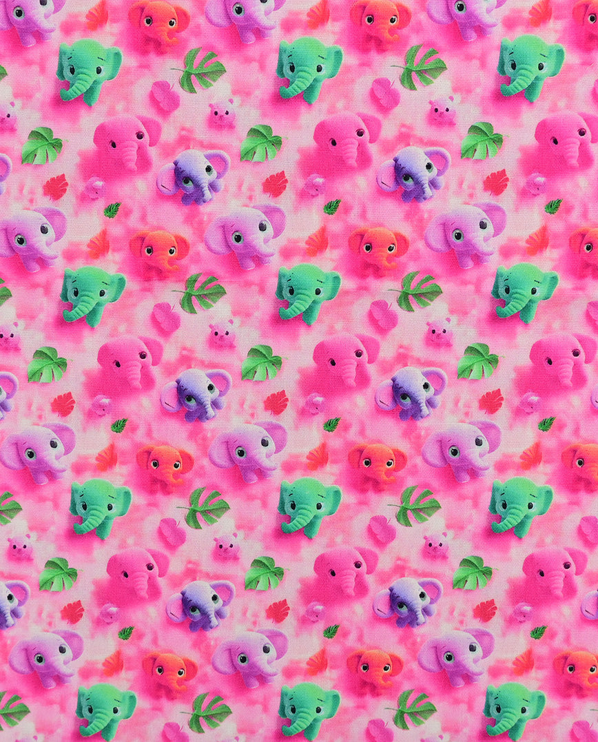 Poplin 3 D Elephant : 5818 : 17 : Fuchsia
