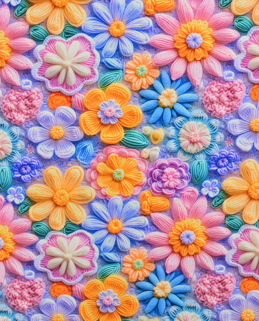 Poplin 3 D Knitted Flowers : 5824 : 2042 : Lila