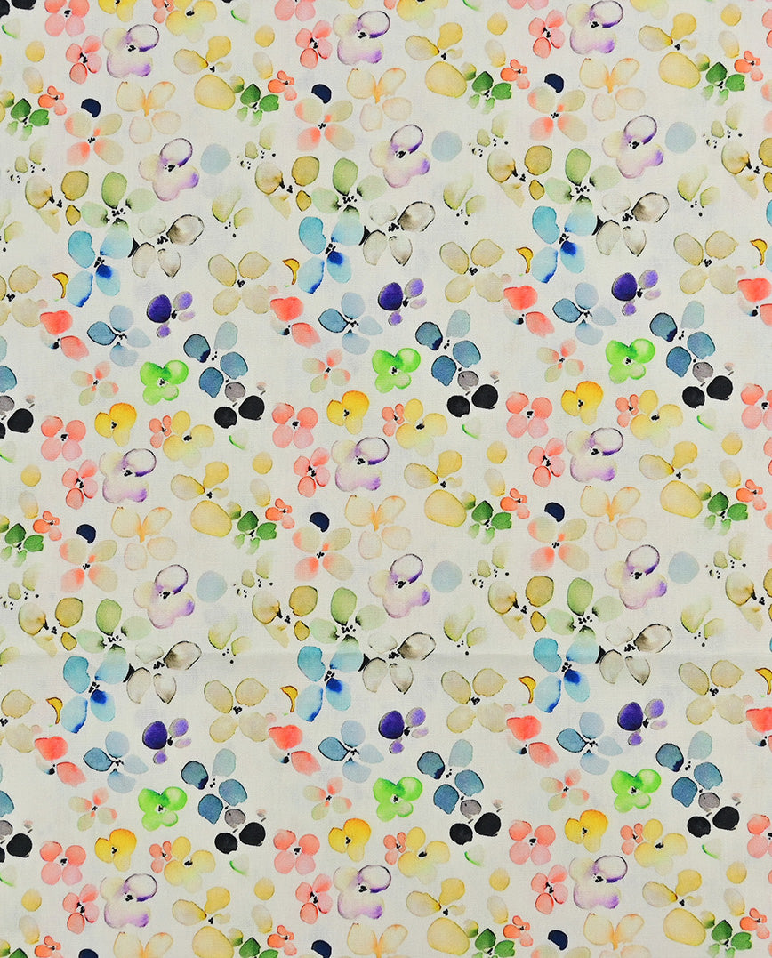 Poplin Digitaal Flowers : 5831 : 1021 : Army Green