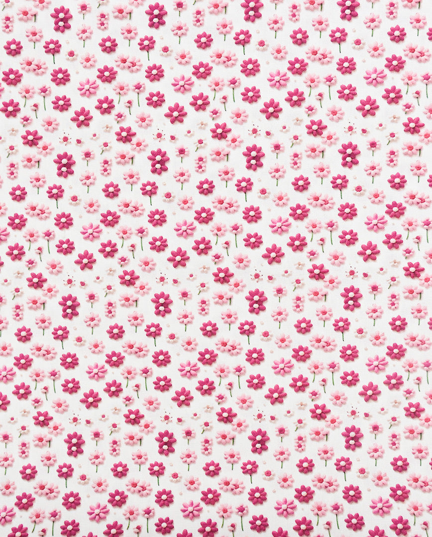 Poplin 3 D Flower : 5835 : 17 : Fuchsia