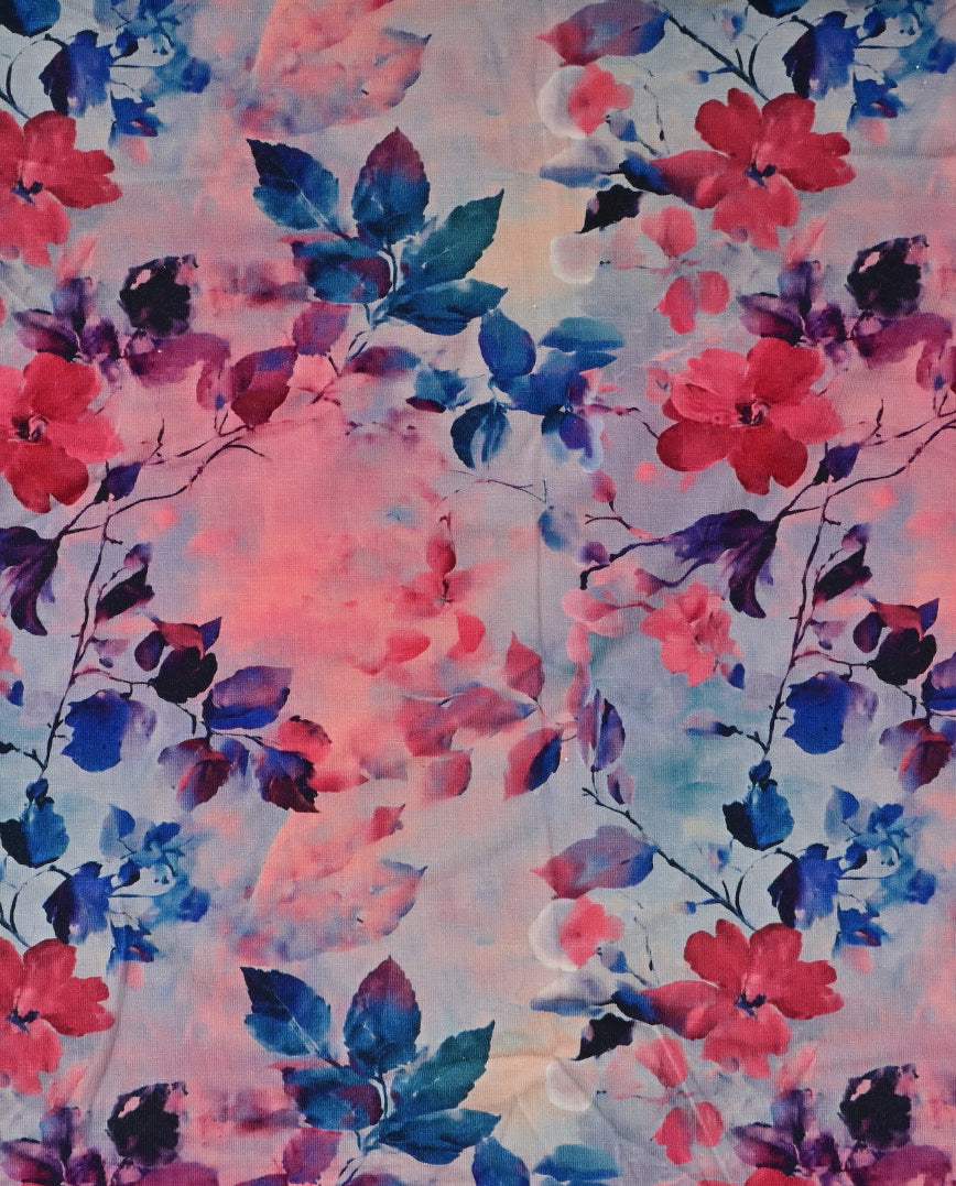 Bamboo Jersey Digital Leaves : 5878 : 1018 : Pink