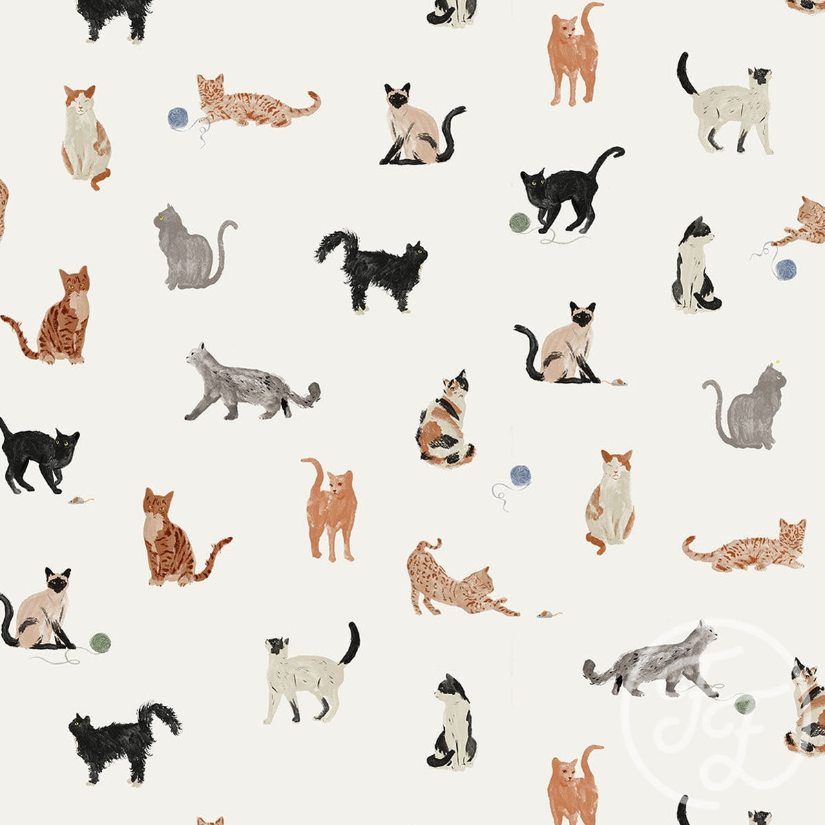 Colorful HIPSTER CAT Cotton 100%, Eco-print, Printed Cotton Fabric, CAT  Fabric, Width 150cm /60 