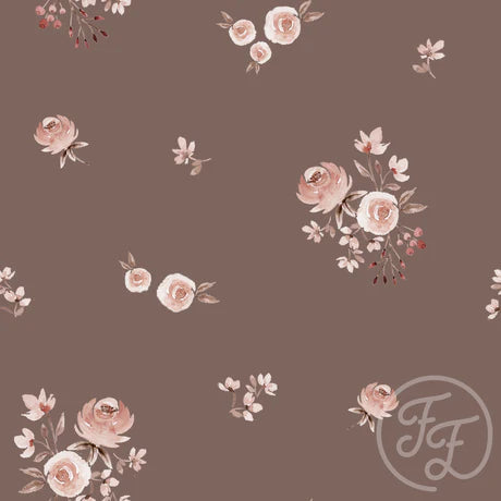 Family Fabrics | Little Rose Frieda Brown 102-164 (by the full yard)
