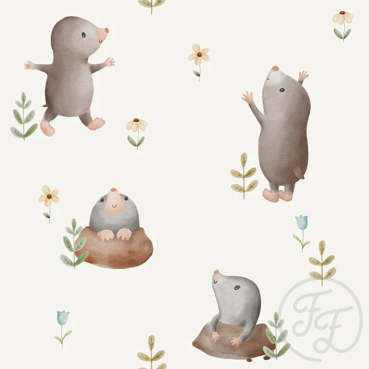 Family Fabrics | Mole Flowers (6"x6") | 111-127 (by the full yard)