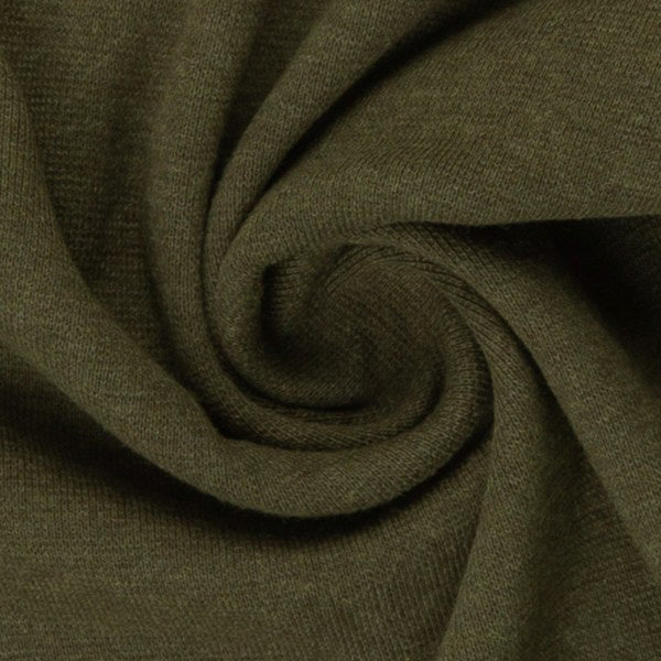 Swafing (Heathered) | 1769 Khaki Green | Smooth Ribbing | BY THE HALF YARD