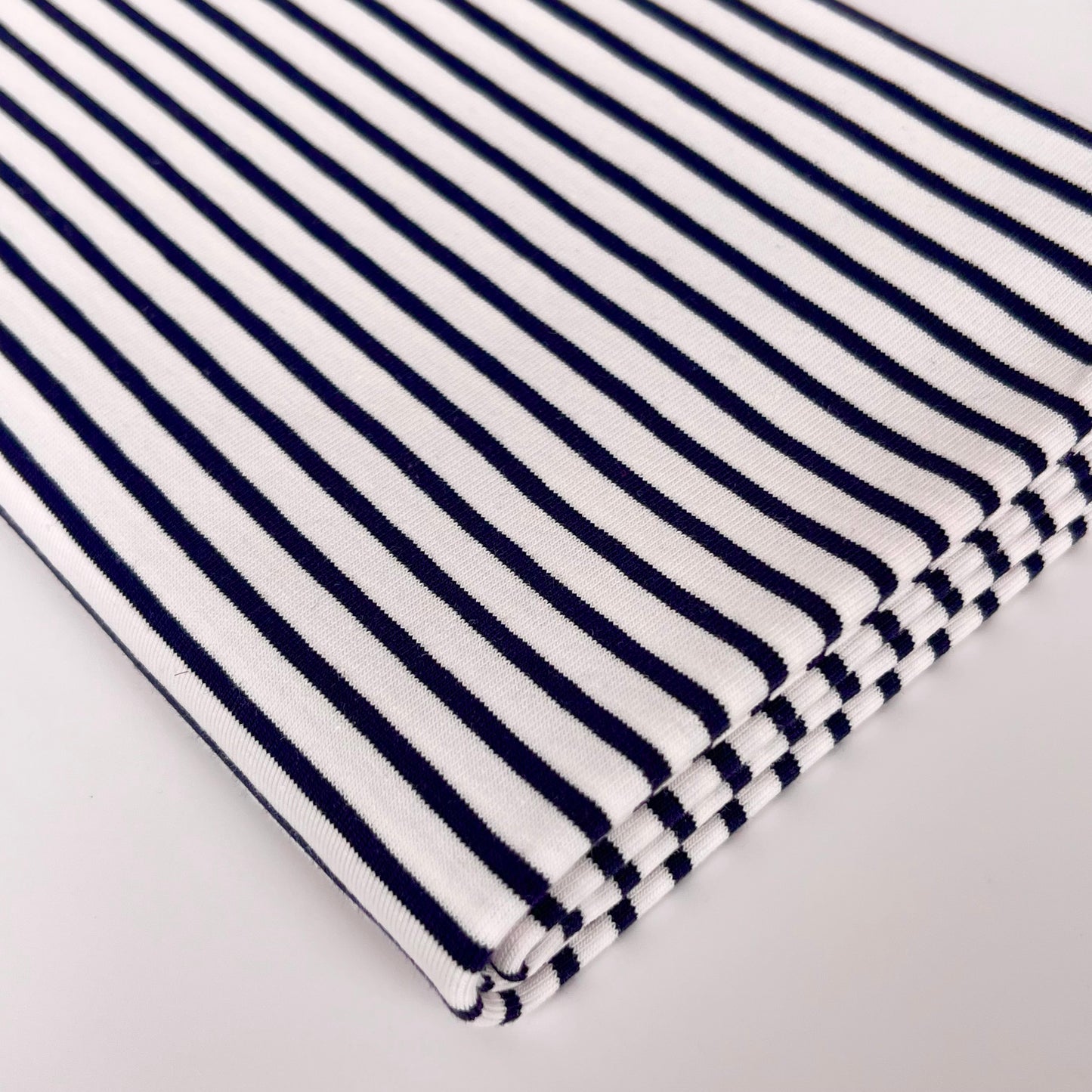 Euro Stripes | Deep Blue | Jersey | BY THE HALF YARD