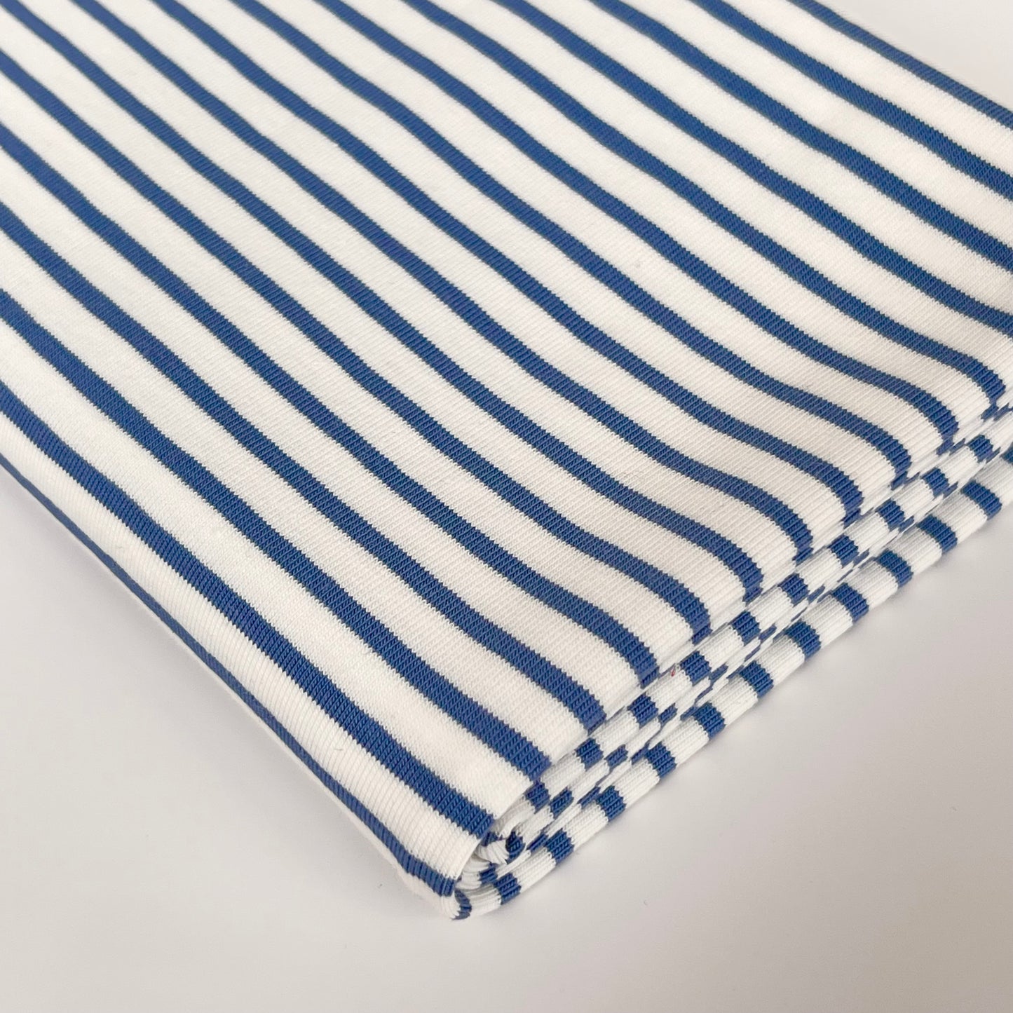 Euro Stripes | Blue | Jersey | BY THE HALF YARD