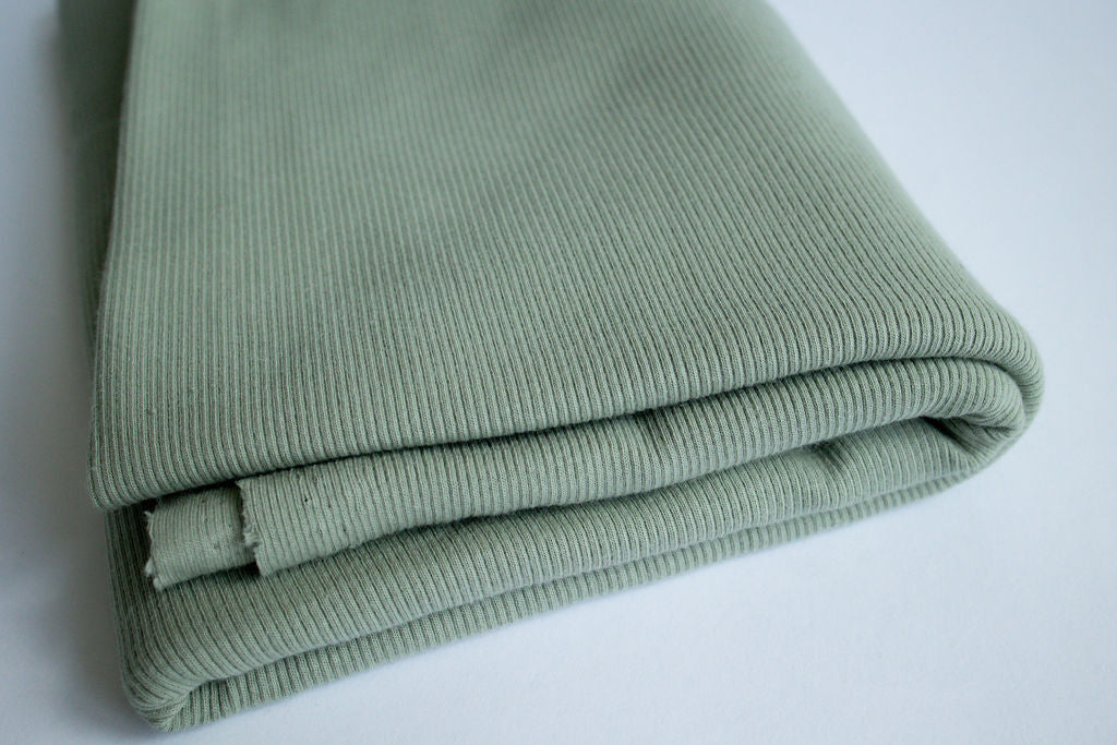 American Milled | Tea Green | 2x1 Rib (BY THE HALF YARD)