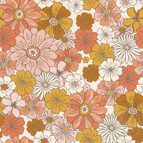 Family Fabrics | Sunshine Retro Bouquet | 100-2188 (by the full yard)