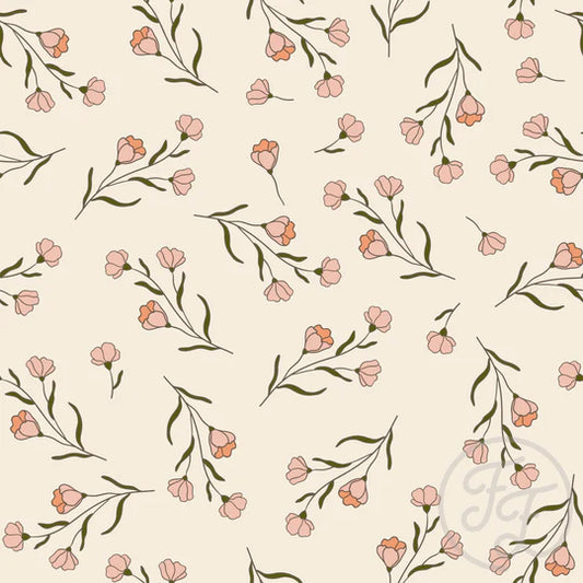 (IN STOCK) Family Fabrics | Retro Rose Garden 100-2193 | Jersey 180gsm BY THE HALF YARD