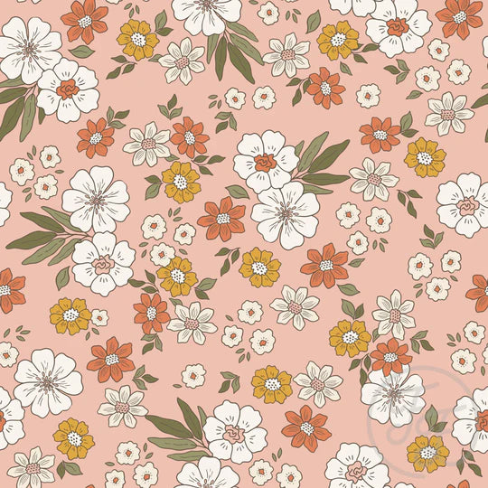 Family Fabrics | Coral Blooms | 100-2198 (by the full yard)