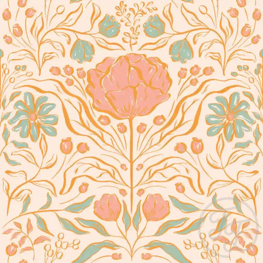 (IN STOCK) Family Fabrics | Elegant Bloom Shine Small 100-2288 (4"x4" shown) | Jersey 180gsm BY THE HALF YARD