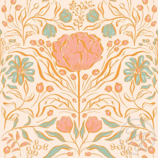 (IN STOCK) Family Fabrics | Elegant Bloom Shine Small 100-2288 (4"x4" shown) | Jersey 180gsm BY THE HALF YARD