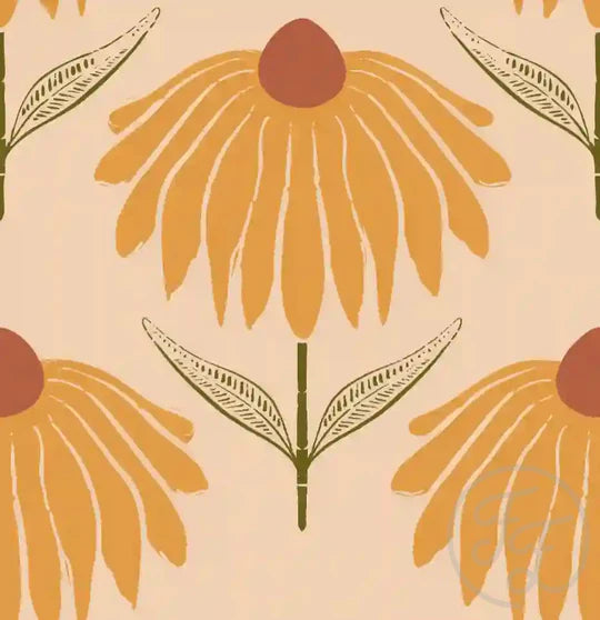 (IN STOCK) Family Fabrics | Little Boho Bloom Orange 100-2258 | Jersey 180gsm BY THE HALF YARD