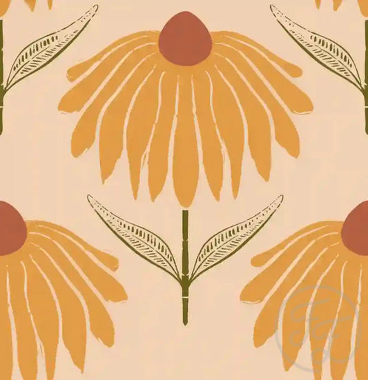 (IN STOCK) Family Fabrics | Little Boho Bloom Orange 100-2258 | Jersey 180gsm BY THE HALF YARD