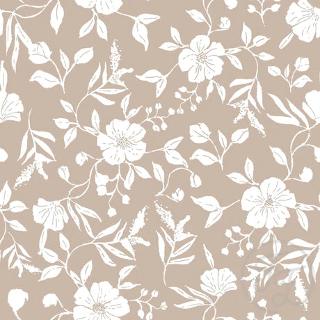 Family Fabrics | Bush Roses Mini Brown | 102-216 (by the full yard)