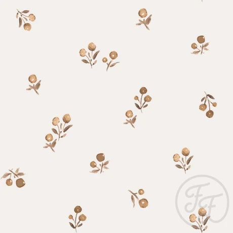 Family Fabrics | Belly Brown Flowers | 102-221 (by the full yard)