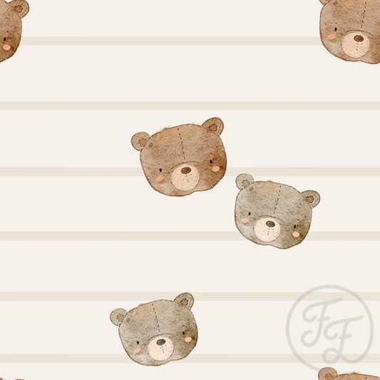 (IN STOCK) Family Fabrics | Teddy Bear Stripes 102-288 | Jersey 180gsm BY THE HALF YARD