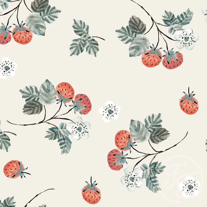 *only precut half yards left* (IN STOCK) Family Fabrics | Strawberry 104-110 | Jersey 220gsm BY THE HALF YARD