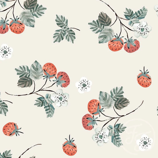 *only precut half yards left* (IN STOCK) Family Fabrics | Strawberry 104-110 | Jersey 220gsm BY THE HALF YARD