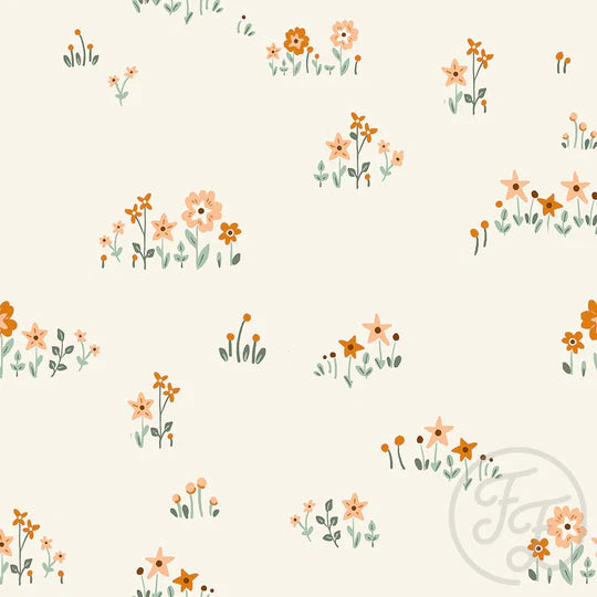 (IN STOCK) Family Fabrics | Flower Patch 104-195 | Jersey 180gsm BY THE HALF YARD