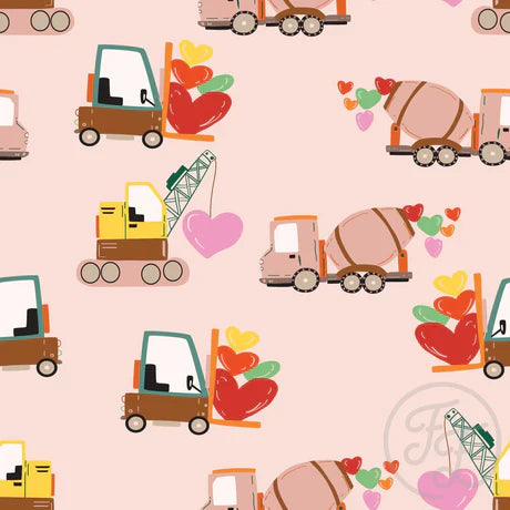 Family Fabrics | Truckload of Love in Peach | 106-353 (by the full yard)