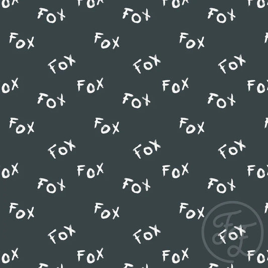 Family Fabrics | Fox Lettering Dark | 108-130 (by the full yard)