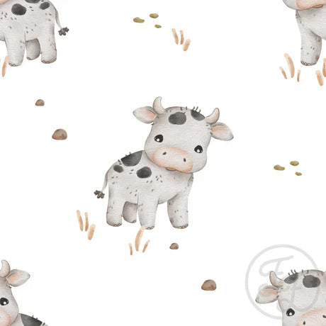 Family Fabrics | White Black Cow White | 111-145 (by the full yard)