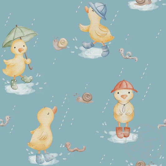 Family Fabrics | Ducks In Rain | 111-185 (by the full yard)