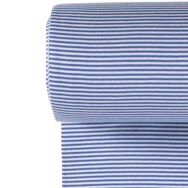 Euro Stripes (Mini) | Indigo | Smooth Ribbing (Tubular) | BY THE HALF YARD