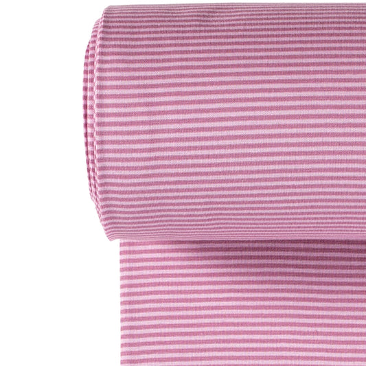 Euro Stripes (Mini) | Old Pink | Smooth Ribbing (Tubular) | BY THE HALF YARD