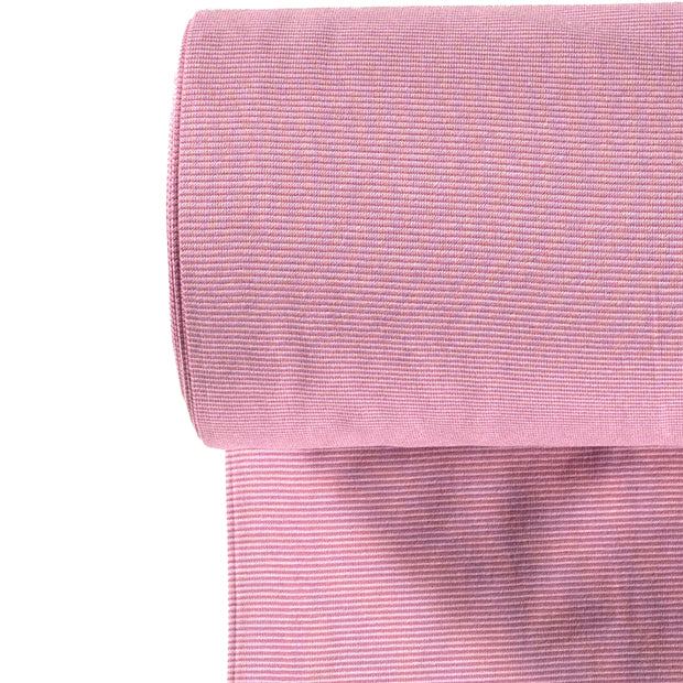 Euro Stripes (Micro) | Old Pink | Smooth Ribbing (Tubular) | BY THE HALF YARD