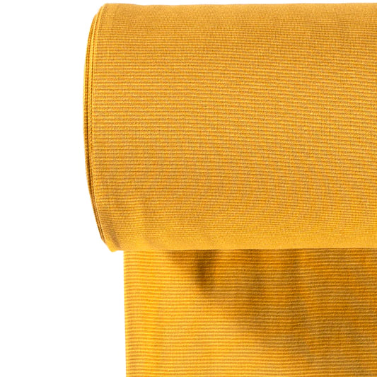 Euro Stripes (Micro) | Yellow | Smooth Ribbing (Tubular) | BY THE HALF YARD